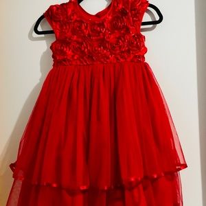 Pippa & Julie red roses Valentine dress/ Daddy daughter dance dress girl size 7